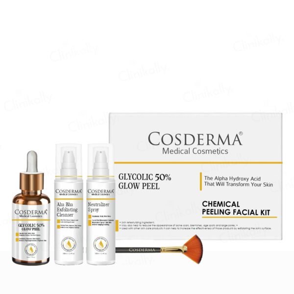 Cosderma Glycolic 50% Glow Peel Chemical Peeling Facial Kit