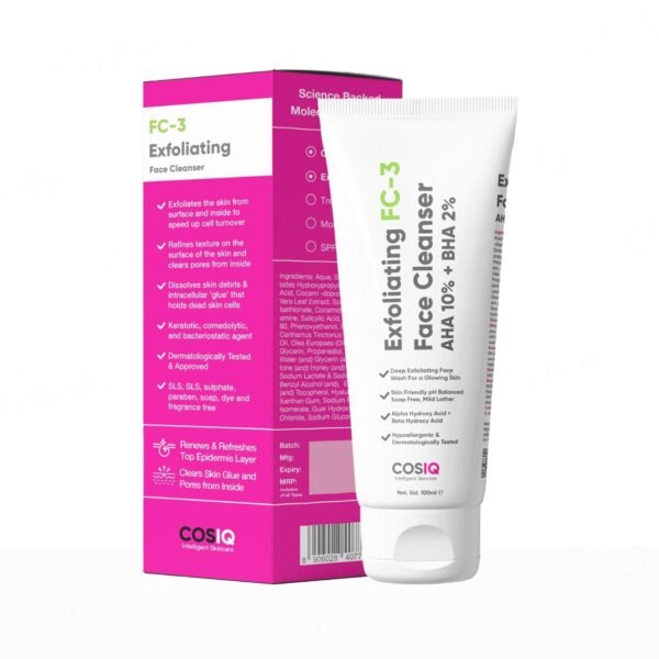 CosiQ FC-3 AHA 10% + BHA 2% Exfoliating Face Cleanser Gel