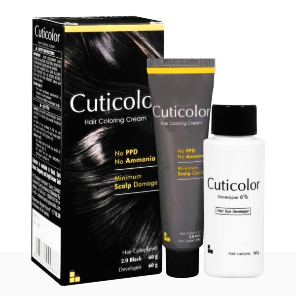 Cuticolor Hair Coloring Cream Black 2.0